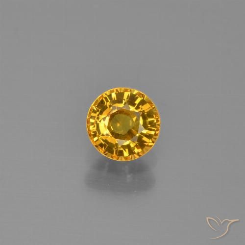 0.62ct طبيعي برتقالى ذهبة زفير, دائري, VVS-VS