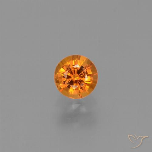 0.64ct طبيعي برتقالى مشمشى زفير, دائري, VVS-VS