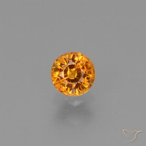 0.76ct طبيعي برتقالى مشمشى زفير, دائري, VVS-VS