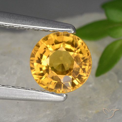 0.83ct طبيعي ذهبى داكن زفير, دائري, VVS