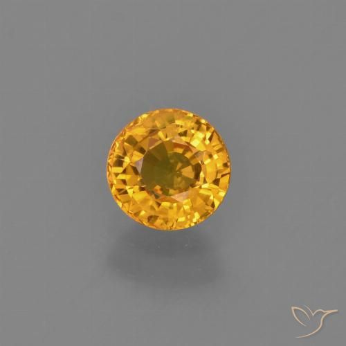 0.76ct طبيعي برتقالى ذهبى غامق زفير, دائري, VVS