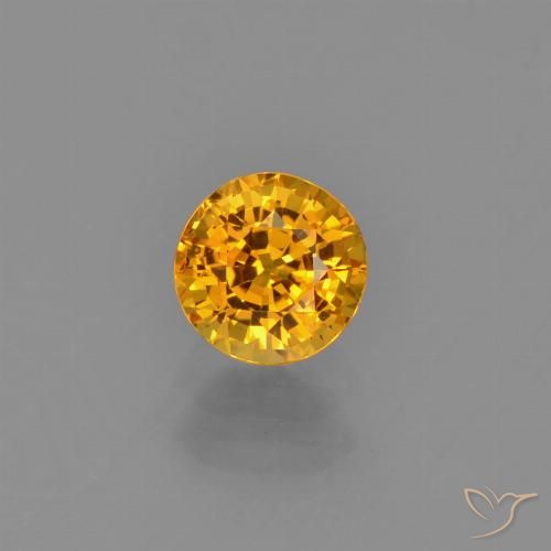 0.72ct طبيعي برتقالى ذهبى غامق زفير, دائري, VVS