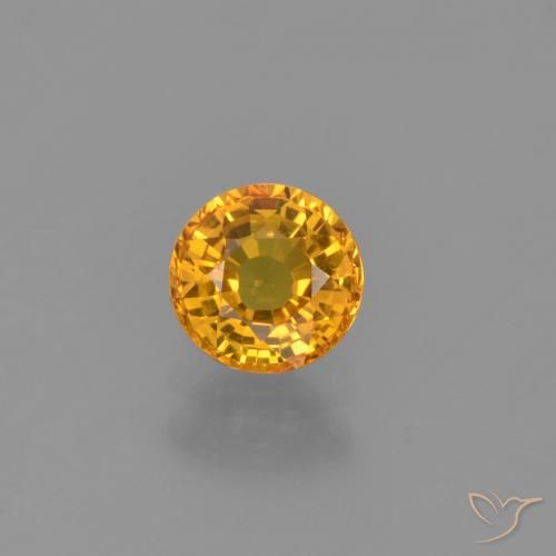 0.66ct طبيعي برتقالى ذهبى غامق زفير, دائري, VVS-VS