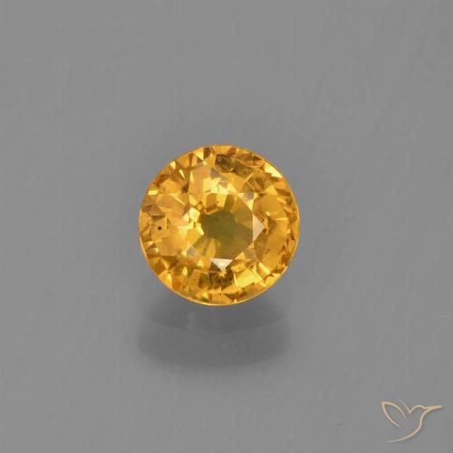 0.73ct طبيعي برتقالى ذهبى غامق زفير, دائري, قليلا جدا