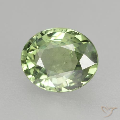 0.75ct طبيعي أخضر فاتح جدا زفير, بيضوي, VVS