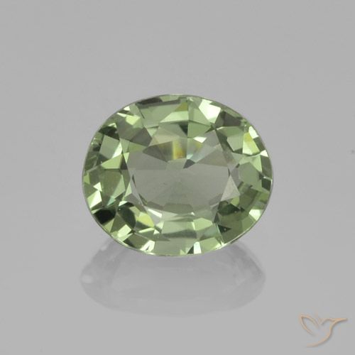0.75ct طبيعي اخضر فاتح زفير, بيضوي, VVS