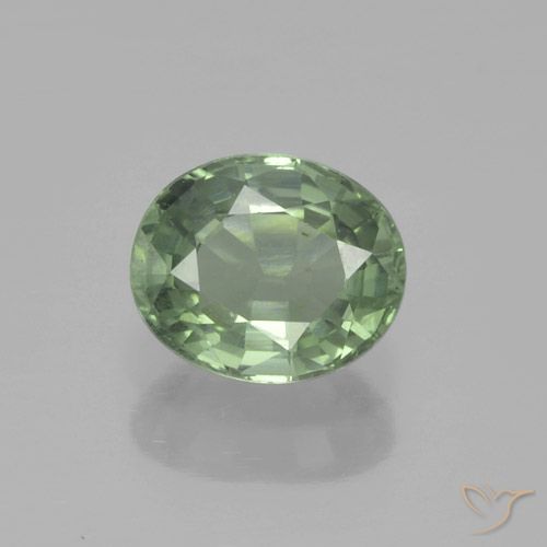 0.88ct طبيعي أخضر الغابة فاتح زفير, بيضوي, قليلا جدا