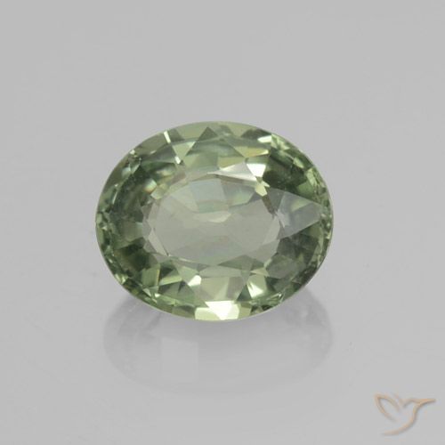 0.83ct طبيعي Medium Light Green زفير, بيضوي, VVS-VS