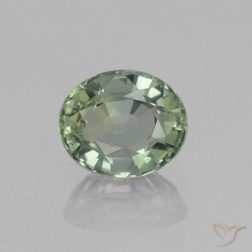 0.92ct طبيعي أخضر فاتح-متوسط زفير, بيضوي, VVS-VS, Photo A