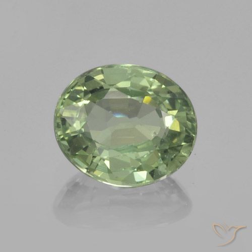 0.80ct طبيعي أخضر مريمية فاتح زفير, بيضوي, VVS-VS
