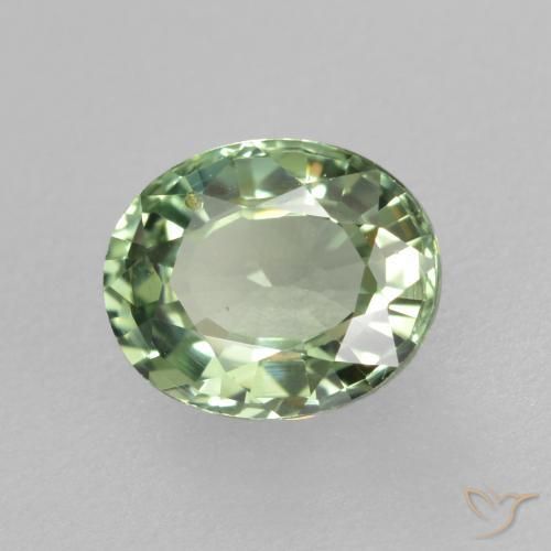 زفير Medium Light Green طبيعي، بيضوي، 0.76 قيراط، VVS-VS