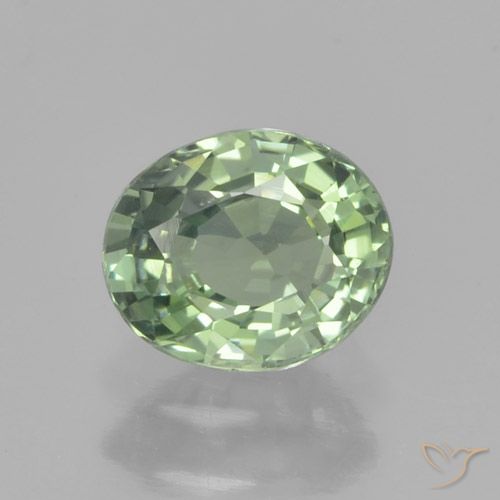 0.82ct طبيعي اخضر فاتح زفير, بيضوي, VVS-VS, Photo A