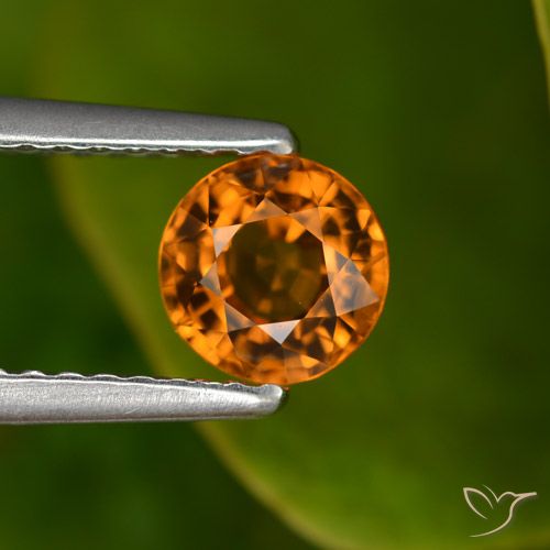 0.88ct طبيعي برتقالى داكن-متوسط زفير, دائري, VVS-VS