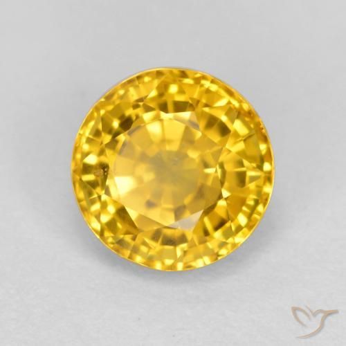 0.75ct طبيعي ذهبي زفير, دائري, VVS-VS