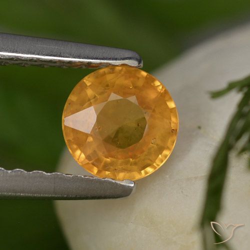 0.58ct طبيعي ذهبى-برتقالى غامق زفير, دائري, قليلا جدا