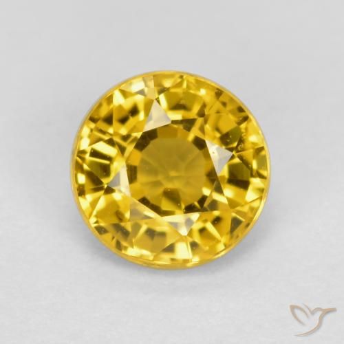 0.69ct طبيعي ذهبي زفير, دائري, VVS-VS