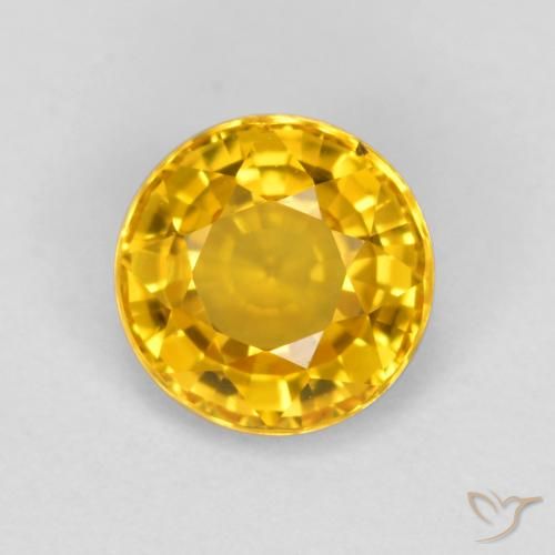 0.65ct طبيعي ذهبي زفير, دائري, VVS-VS