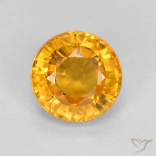 0.75ct طبيعي برتقالى متوسط زفير, دائري, قليلا جدا