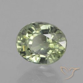 زفير Medium Light Green طبيعي، بيضوي، 0.91 قيراط، قليلا جدا