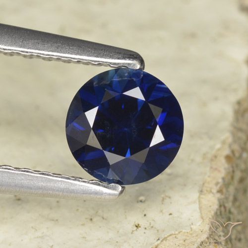 0.60ct طبيعي ازرق غامق زفير, دائري, VVS-VS