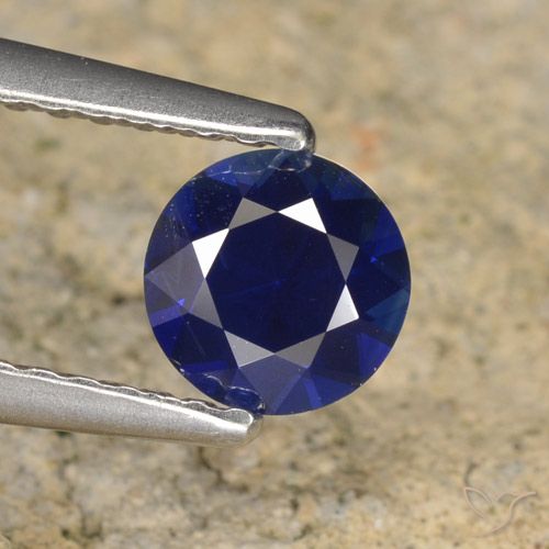0.62ct طبيعي أزرق غامق زفير, دائري, VVS-VS