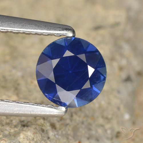0.61ct طبيعي ازرق غامق زفير, دائري, VVS-VS