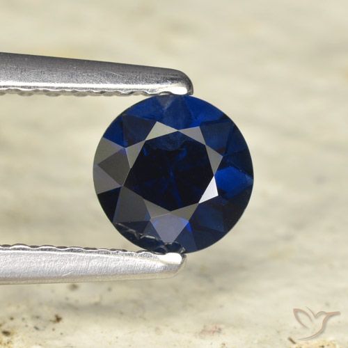 0.54ct طبيعي أزرق غامق زفير, دائري, VVS-VS