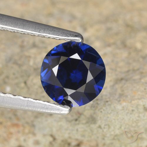 0.68ct طبيعي ازرق غامق زفير, دائري, VVS-VS
