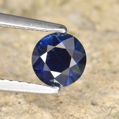 0.66ct طبيعي ازرق غامق زفير, دائري, VVS-VS