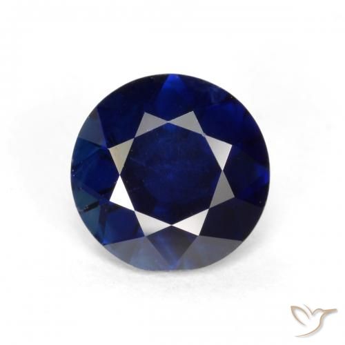 0.56ct طبيعي أزرق غامق زفير, دائري, قليلا جدا