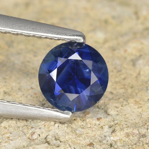 0.60ct طبيعي أزرق الشفق زفير, دائري, قليلا جدا