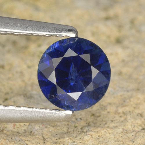 0.60ct طبيعي أزرق بحرى زفير, دائري, قليلا جدا