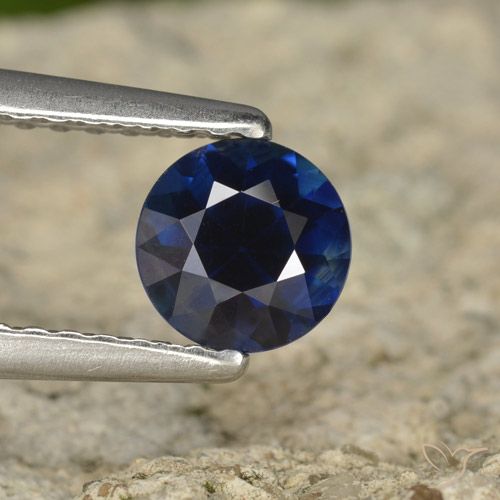 0.71ct طبيعي أزرق غامق زفير, دائري, VVS