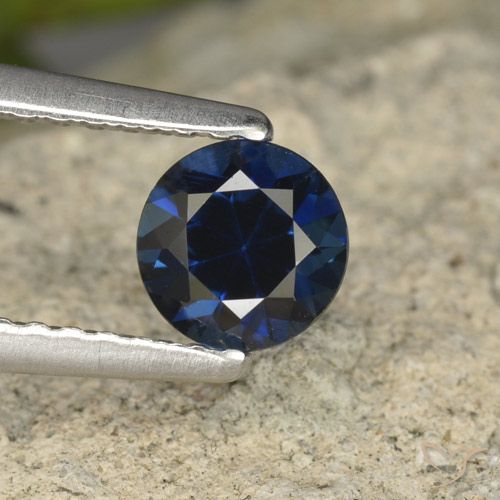 0.62ct طبيعي أزرق غامق زفير, دائري, VVS
