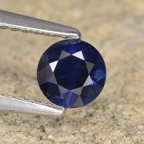 0.62ct طبيعي أزرق غامق زفير, دائري, VVS-VS