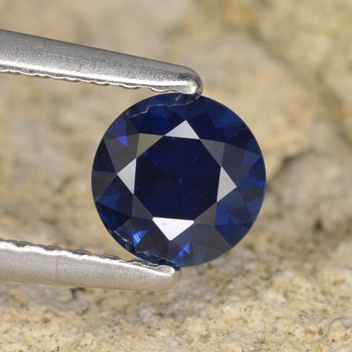 0.64ct طبيعي أزرق غامق زفير, دائري, VVS-VS