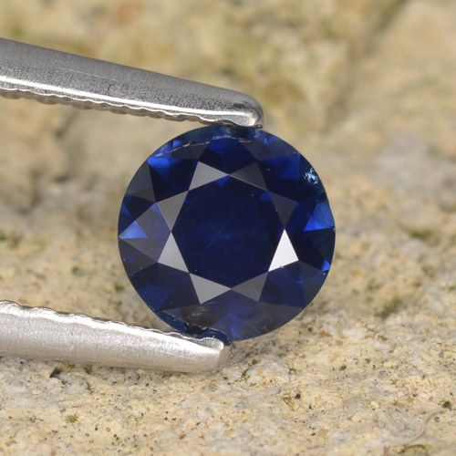 0.55ct طبيعي ازرق غامق زفير, دائري, VVS-VS