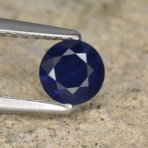0.56ct طبيعي أزرق غامق زفير, دائري, VVS