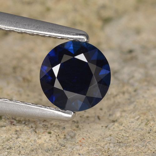 0.56ct طبيعي ازرق غامق زفير, دائري, VVS