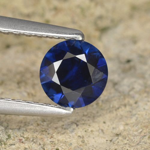 0.59ct طبيعي أزرق غامق زفير, دائري, VVS