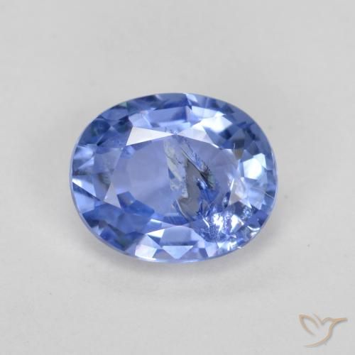 0.75ct طبيعي أزرق باستيلى زفير, بيضوي, SI