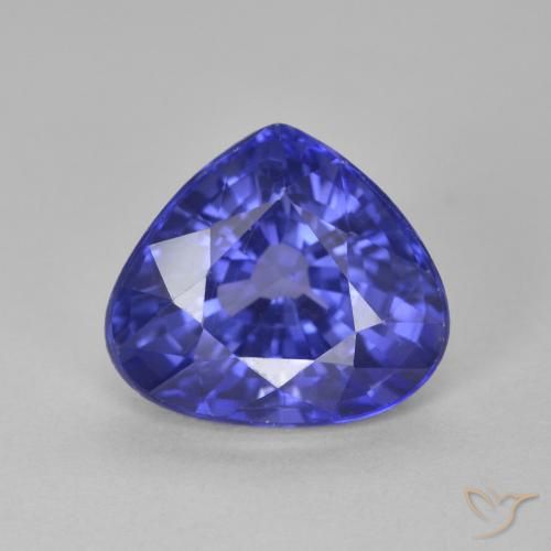 4.01ct طبيعي أزرق بنفسجى غامق زفير, شكل الكمثرى, قليلا جدا