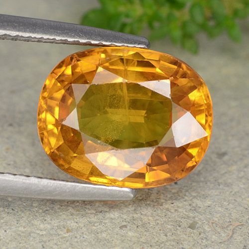 5.98ct طبيعي برتقالى متوسط زفير, بيضوي, VS-SI