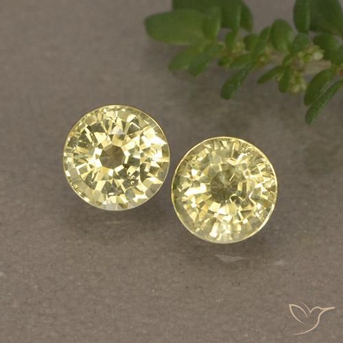 0.97ctw طبيعي Medium Light-Yellow زفير, دائري, VVS-VS