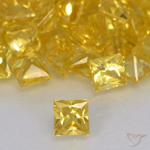 0.15ct طبيعي ذهبي زفير, مربع, VVS-VS