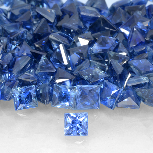 زفير أزرق غامق طبيعي، مربع، 0.17 قيراط، VVS-VS