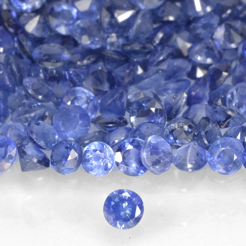 زفير أزرق باستيلى طبيعي، دائري، 0.01 قيراط، قليلا جدا