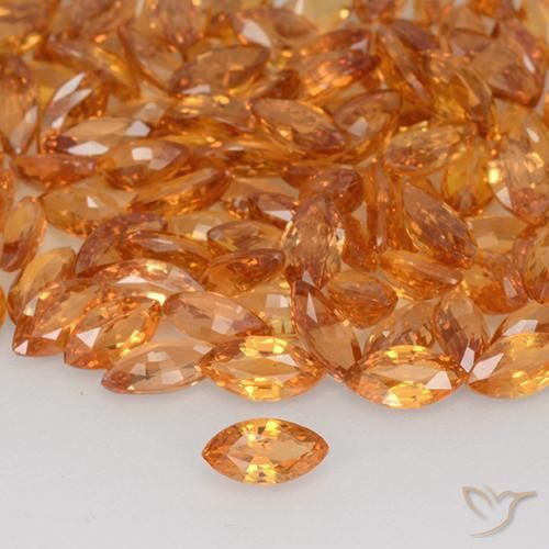 0.20ct طبيعي برتقالى النمر زفير, ماركيز, VVS-VS