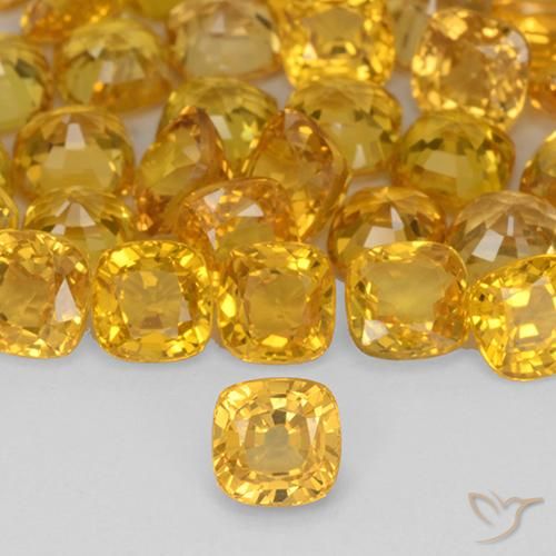 0.49ct طبيعي ذهبي زفير, وسادة, VVS-VS