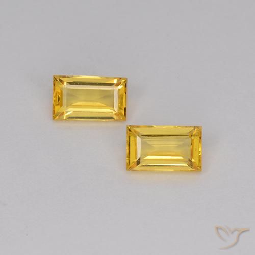 0.75ctw طبيعي ذهبي زفير, باجيت, قليلا جدا